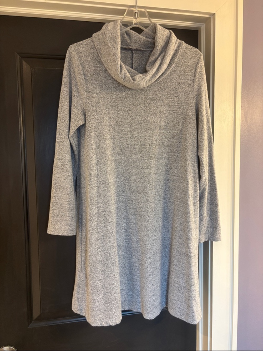LOFT Outlet Heather Gray Knit Tunic Sweater